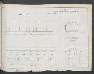 Norfolk. Plan of wing to stables on a scale to 12 feet to an Inch.