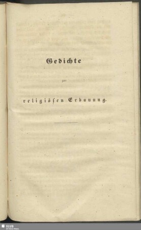 Gedichte zur religiösen Erbauung