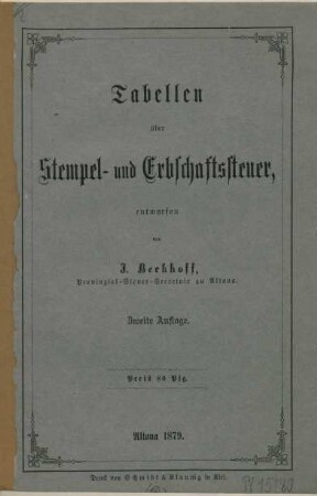 Tabellen über Stempel- und Erbschaftssteuer