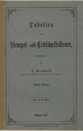 Tabellen über Stempel- und Erbschaftssteuer