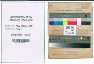 Entnazifizierung Franz Knipprath , geb. 05.04.1912 (Handelsvertreter)