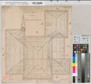 Münster (Münster) Akademie Sparrenlage 1889 1 : 100 53 x 48 kol. Zeichnung Staatshochbauamt Münster