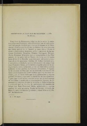 Certificación de Fray Juan de Matamoros. - Año de 1675 (1).