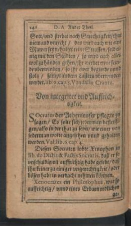Von integritet und Auffrichtigkeit.
