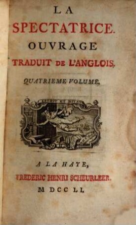 La spectatrice : ouvrage traduit de l'anglois. 4. 1751