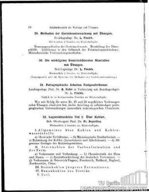 31. Petrographische Arbeiten Fortgeschrittener