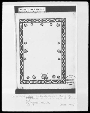 Raimundus Lullus, Ars magna et ultima und anderes — ---, Folio 1 rectoRahmen