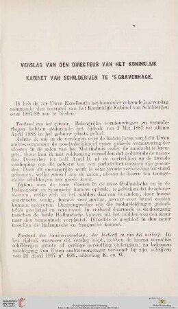 Verslag van den directeur van het Koninklijk Kabinet van Schulderijen te 'sGravenhage