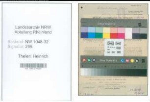 Entnazifizierung Heinrich Thelen , geb. 03.03.1895 (Beamter)