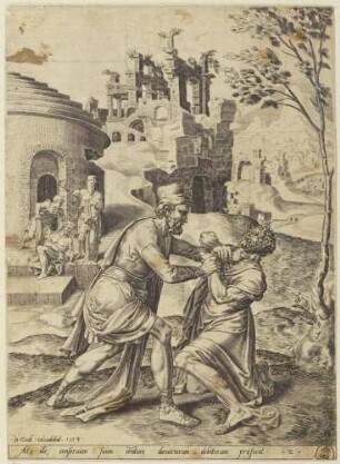Der Diener bedrängt einen anderen Diener, der ihm Geld schuldet, Blatt 2 aus der Folge "Das Gleichnis vom undankbaren Diener"