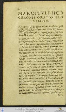 Marci Tullii Ciceronis Oratio Pro Publio Sestio