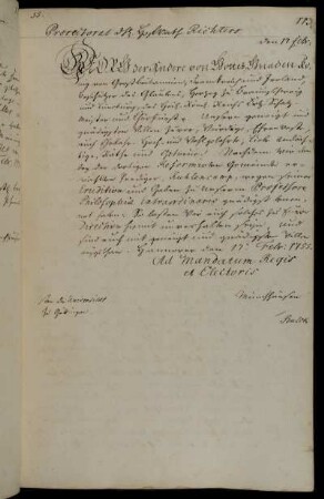 Berufung des reformierten Predigers Kulenkamp zum außerordentlichen Professor der Philosophischen Fakultät.