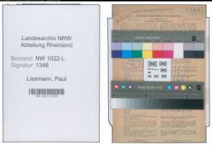 Entnazifizierung Paul Lissmann , geb. 24.01.1898 (Bautechniker)