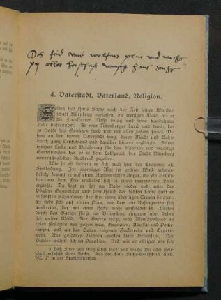 4. Vaterstadt, Vaterland, Religion.