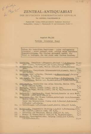 Nr. 741: Sprache Literatur Kunst