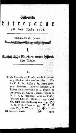 Sechstes Stück, Junius