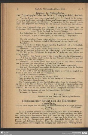 Ueberschauender Bericht über die Hildesheimer Ausstellung
