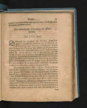 Von mancherley Sprachen der Churfürsten. Der XXX. Titul.