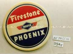 Taschenspiegel mit Werbeaufdruck "Firestone REIFEN PHOENIX"