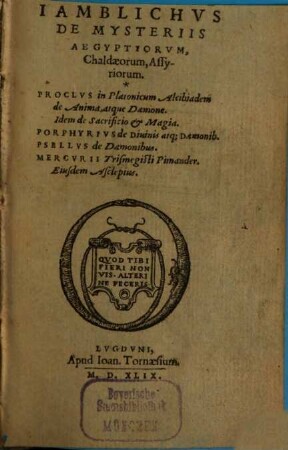 De mysteriis Aegyptiorum liber