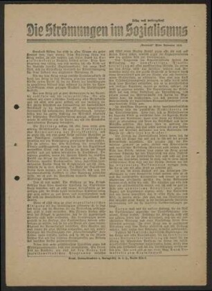 "Die Strömungen im Sozialismus", (Sozialdemokratische Partei Deutschlands), 31x23 cm
