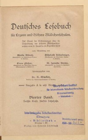 Band 4 = Klasse 6, 5. Schuljahr, [Schülerband]: [Band 4 = Klasse 6, 5. Schuljahr, [Schülerband]]