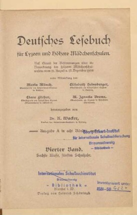 Band 4 = Klasse 6, 5. Schuljahr, [Schülerband]: [Band 4 = Klasse 6, 5. Schuljahr, [Schülerband]]