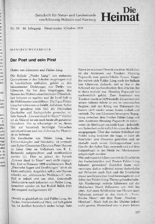 Nr. 10. 86. Jahrgang. Neumünster, Oktober 1979.