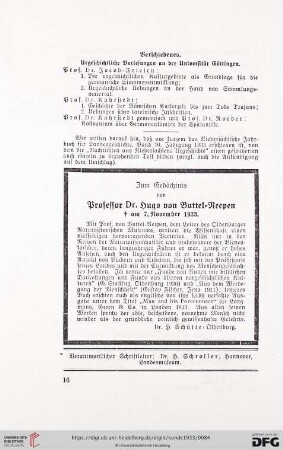 1: Professor Dr. Hugo von Buttel-Reepen