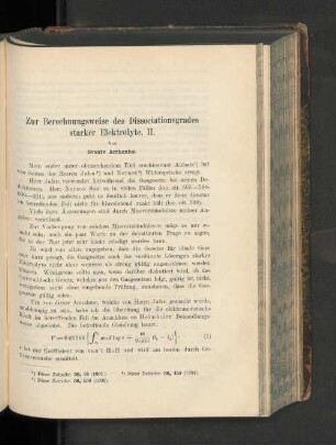Zur Berechnungsweise des Dissociationsgrades starker Elektrolyte. II.