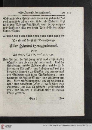 Die ein und dreissigste Betrachtung aller Himmel Hertzgetuemmel
