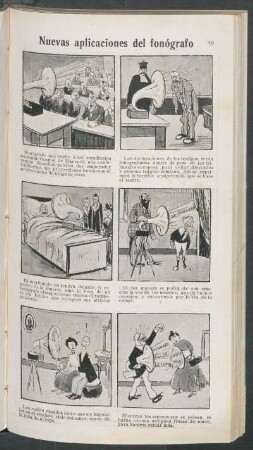 Nuevas aplicaciones del fonógrafo - [Cómic]