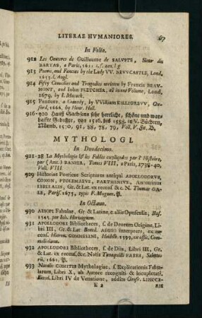 67-87, Mythologi - Fabulae romanenses