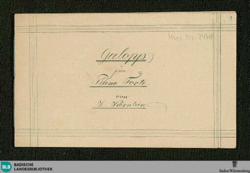 Galops - Don Mus.Ms. 2478 : pf; F