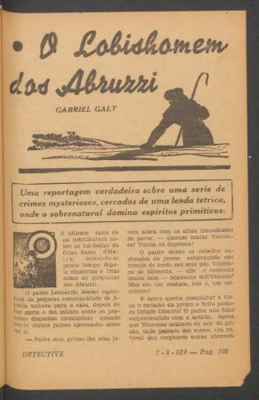 O lobishomem dos Abruzzi : Uma reportagem verdadeira sobre uma serie de crimes mysteriosos, cercados de uma lenda tetrica, onde o sobrenatural domina espiritos primitivos. [Reportagem]