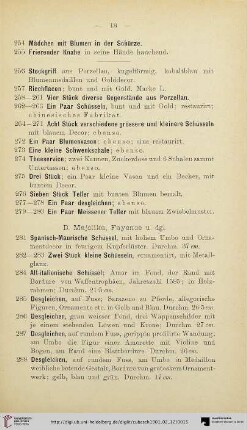 D. Majolika, Fayence u. dgl. (Nr. 281-391)