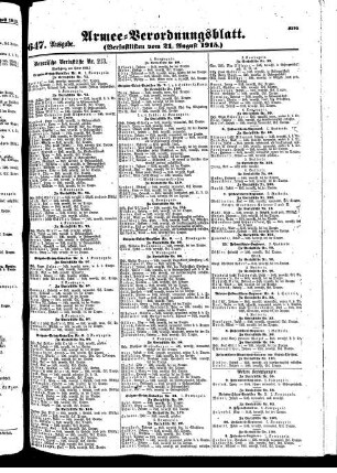 647. Ausgabe. Samstag, 21. August 1915