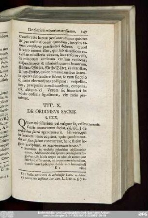 Tit. X. De Ordinibus Sacris.