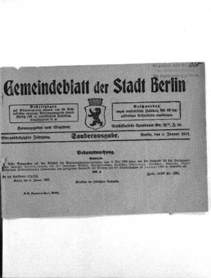 Sonderausgabe, 4. Januar 1923
