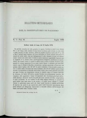Bulletino Meteorologico del R. Osservatorio di Palermo