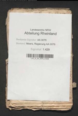 Stift Xanten gegen Dongrather und Niephauser wegen Zehntpflichtigkeit des Dongraths-Domänenhofes