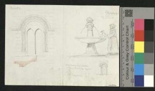 Brunnen von Santa Maria della Quercia in Viterbo und Fenster in Orvieto