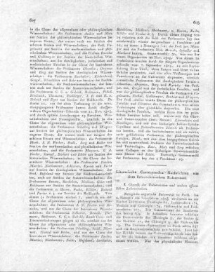 Literarische Correspondenz-Nachrichten aus dem österreichischen Kaiserstaat.