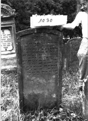 Grabstein 1030 (Index: 100098988) Maße HxBxT: 118x50x9 cm: Grabstein 1030