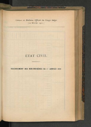 Annexe du Bulletin Officiel du Congo belge. (10 février 1911.)