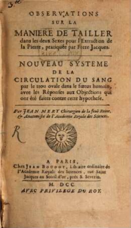 Observations sur la manière de tailler dans les deux sexes