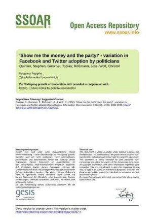 'Show me the money and the party!' - variation in Facebook and Twitter adoption by politicians