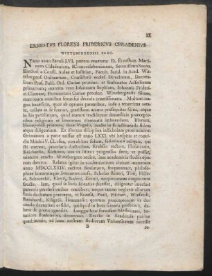 Ernestus Florens Fridericus Chladenius Wittebergensis Saxo