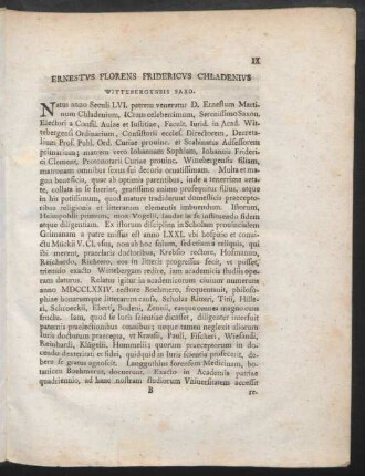 Ernestus Florens Fridericus Chladenius Wittebergensis Saxo