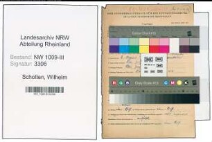 Entnazifizierung Wilhelm Scholten , geb. 03.08.1908 (Kasseninspektor)
